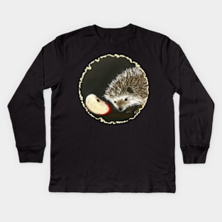 Hedgehog and the Apple Slice Kids Long Sleeve T-Shirt